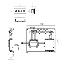 Douche expérience Inox 4 programmes 70x70cm