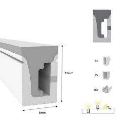 Néon LED flexible  24V DC - 11W/m - IP67 - À courbure latérale