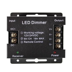 Variateur ruban LED avec télécommande RF 12V / 24V 18A