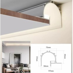 profil led aluminium blanc arrondi - 2m