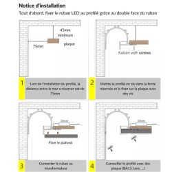 profil led aluminium blanc arrondi - 2m