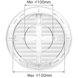 Bouche de ventilation réglable 100-150mm