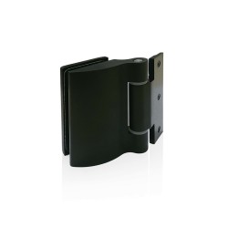 Porte Premium, cadre alu NOIR, verre Gris