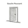 Porte Premium, cadre alu NOIR, verre Gris