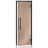 Porte gamme PREMIUM, cadre aluminium noir, verre Bronze transparent