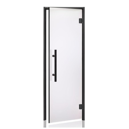 Porte gamme PREMIUM, cadre alu noir, verre mat 8mm