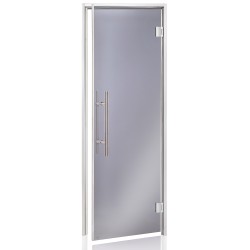 Porte gamme PREMIUM, cadre alu satiné, verre anthracite 8mm