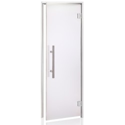 Porte gamme PREMIUM, cadre aluminium satiné, verre MAT 8mm