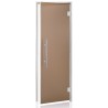 Porte gamme PREMIUM, cadre aluminium satiné, verre Bronze MAT 8mm